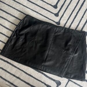 Abercrombie & Fitch Faux Leather Wrap Skort